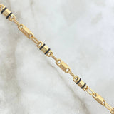 Pulso Rústico Barril Combinado 4.95gr / 20cm / 5mm Rayado - Texturizado - Cauchos Negros Oro Amarillo 18K ©