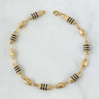 Pulso Rústico Barril 4.8gr / 20cm / 5mm Liso - Rayado Cauchos Negros Oro Amarillo 18K