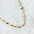 Cadena Rústica Barril 12.9gr / 60cm / 5mm Lisa - Rayada Cauchos Negros Oro Amarillo 18K