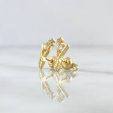 Topos Copos Hoja 1.8gr / 10mm Circones Blancos Oro Amarillo 18K ©