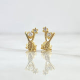 Topos Copos Hoja 1.8gr / 10mm Circones Blancos Oro Amarillo 18K ©