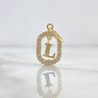 Dije Marco Letra L Colgante 1.35gr / 2.5cm - 1.8cm / Circones Blancos Oro Amarillo 18K