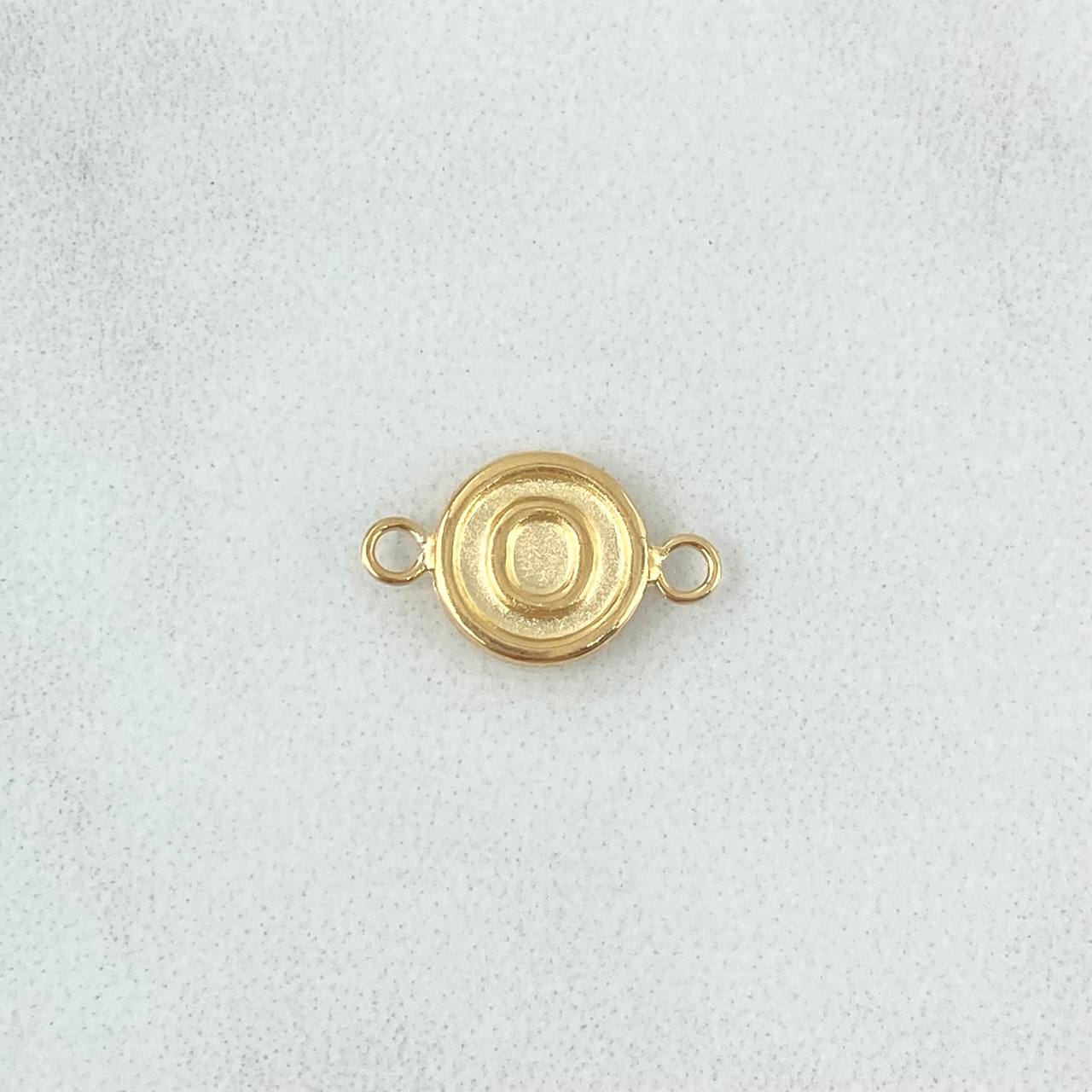 Herraje Letra O 0.4gr / 1.3cm / Circulo Mate Oro Amarillo 18K