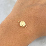 Herraje Letra O 0.4gr / 1.3cm / Circulo Mate Oro Amarillo 18K