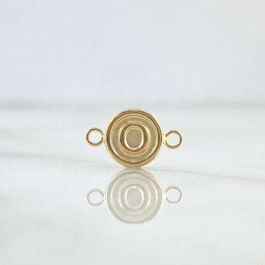 Herraje Letra O 0.45gr / 1.3cm / Circulo Mate Oro Amarillo 18K