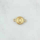 Herraje Letra O 0.4gr / 1.3cm / Circulo Mate Oro Amarillo 18K