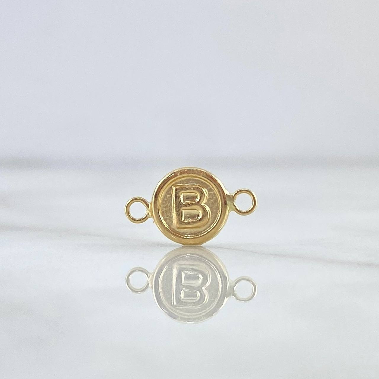 Herraje Letra B 0.45gr / 1.3cm / Circulo Mate Oro Amarillo 18K