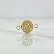 Herraje Letra A 0.35gr / 1.3cm / Circulo Mate Oro Amarillo 18K