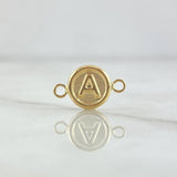 Herraje Letra A 0.35gr / 1.3cm / Circulo Mate Oro Amarillo 18K