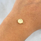 Herraje Letra T 0.4gr / 1.3cm / Circulo Mate Oro Amarillo 18K