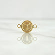 Herraje Letra T 0.4gr / 1.3cm / Circulo Mate Oro Amarillo 18K