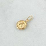 Dije Letra A 0.45gr / 1.4cm / Circulo Mate Oro Amarillo 18K
