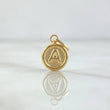 Dije Letra A 0.45gr / 1.4cm / Circulo Mate Oro Amarillo 18K