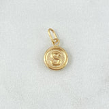 Dije Letra S 0.4gr / 1.4cm / Circulo Mate Oro Amarillo 18K