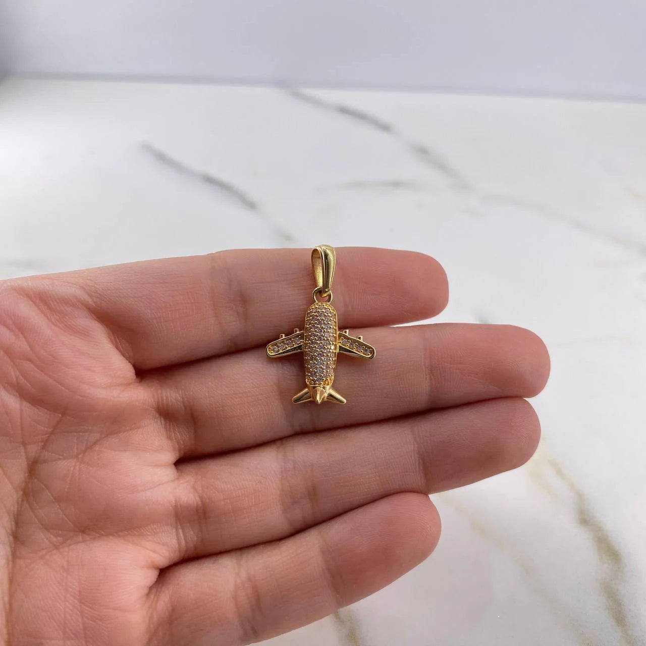 Dije Avión 2.75 g / 2.5 cm Oro Amarillo 18K