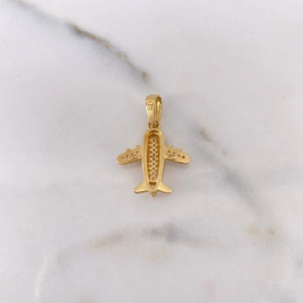 Dije Avión 2.75 g / 2.5 cm Oro Amarillo 18K