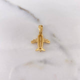 Dije Avion 2.65gr / 2.5cm / Circones Blancos Oro Amarillo 18K $