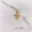 Dije Avion 2.65gr / 2.5cm / Circones Blancos Oro Amarillo 18K $