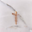 Dije Cruz Jesus 2.4gr / 3.2cm / Circones Blancos Oro Rosa 18K #