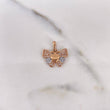 Dije Corazon Mariposa 2.15gr / 1.9cm / Circones Blancos Dos Oros Blanco Rosa 18K $