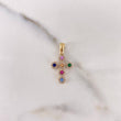 Dije Cruz Tupida 1.65gr / 2.3cm / Circones Colores Oro Amarillo 18K #