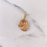 Dije Caballo 4.85gr / 2.8cm / Circones Blancos Negros Dos Oros Blanco Rosa 18K #