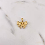 Dije Corazon Mariposa 2.25gr / 1.9cm / Circones Blancos Oro Amarillo 18K $