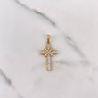 Dije Cruz Penitencia 2.7gr / 3.5cm / Circones Blancos Oro Amarillo 18K #