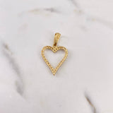 Dije Silueta Corazon 2.15gr / 3.1cm / Circones Blancos Oro Amarillo 18K $