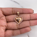 Dije Corazon 2.45gr / 2.4cm / Circones Rosados Oro Rosa 18K #