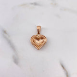 Dije Corazon 2.45gr / 2.4cm / Circones Rosados Oro Rosa 18K #