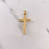 Dije Cruz Cristo 4.2gr / 3.8cm / Dos Oros Amarillo Blanco 18K &