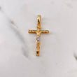 Dije Cruz Cristo 4.2gr / 3.8cm / Dos Oros Amarillo Blanco 18K &
