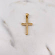 Dije Cruz 2.2gr / 3cm / Circones Blancos Oro Amarillo 18K #