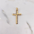 Dije Cruz  3.4gr / 4cm / Circones Blancos Negros Oro Amarillo 18K #