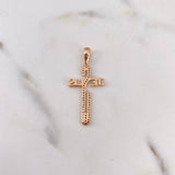 Dije Cruz Jesus 2.45gr / 3.7cm / Circones Negros Oro Rosa 18K $