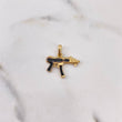 Dije Arma MP15 2gr / 2.2cm / Circones Negros Oro Amarillo 18K #