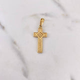 Dije Cruz Rombo 2.7gr / 3.7cm / Circones Blancos Dos Oros Amarillo Blanco 18K $