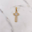 Dije Cruz Rombo 2.7gr / 3.7cm / Circones Blancos Dos Oros Amarillo Blanco 18K $