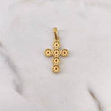 Dije Cruz Tupida 2.25gr / 3cm / Circones Blancos Naranjas Oro Amarillo 18K &