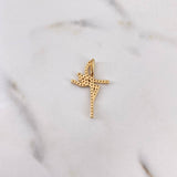Dije Cruz Fe 1.95gr / 2.8cm / Circones Blancos Oro Amarillo 18K $