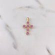 Dije Cruz Tupida 2.1gr / 2.7cm / Circones Blancos Rosados Oro Amarillo 18K #