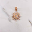 Dije Sol 3.95gr / 3.3cm / Circones Blancos Oro Rosa 18K $