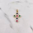Dije Cruz Tupida 2.7gr / 3.2cm / Circones Colores Oro Amarillo 18K #