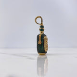 Dije Botella Buchanan's 14.7gr / 4.5cm / Circones Verdes Oro Amarillo 18K #
