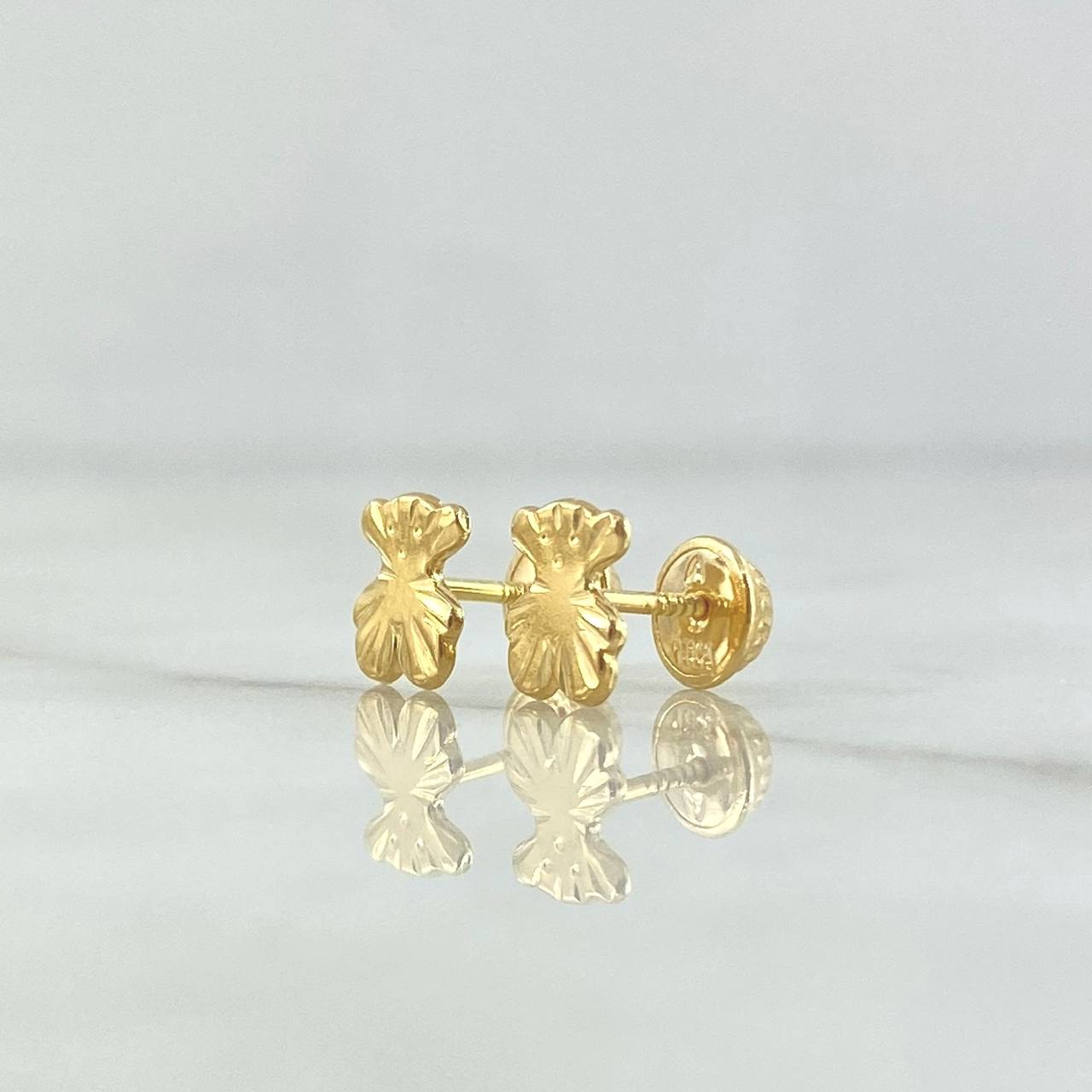 Topos Oso TS 0.75gr / 7mm Bordes Rayados Oro Amarillo 18K ©