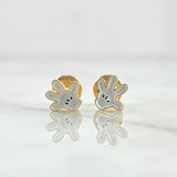 Topos Guantes Cartoon 0.85gr / 6mm Resina Blanca Oro Amarillo 18K ©