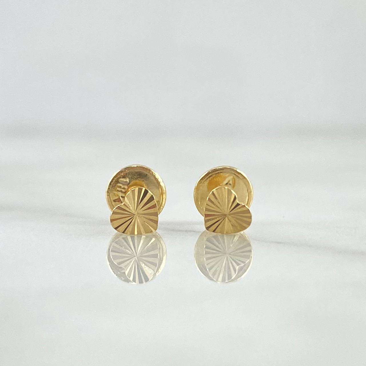 Topos Corazón Plano 0.45gr / 4mm Diamantados Oro Amarillo 18K ©