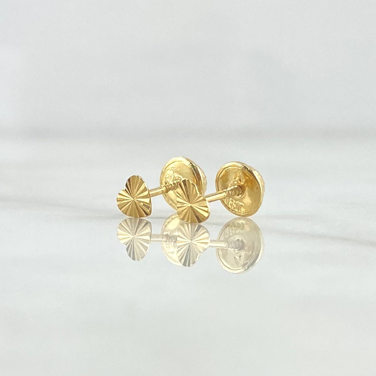 Topos Corazón Plano 0.45gr / 4mm Diamantados Oro Amarillo 18K ©