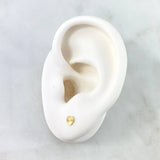 Topos Corazón Plano 0.45gr / 4mm Diamantados Oro Amarillo 18K ©